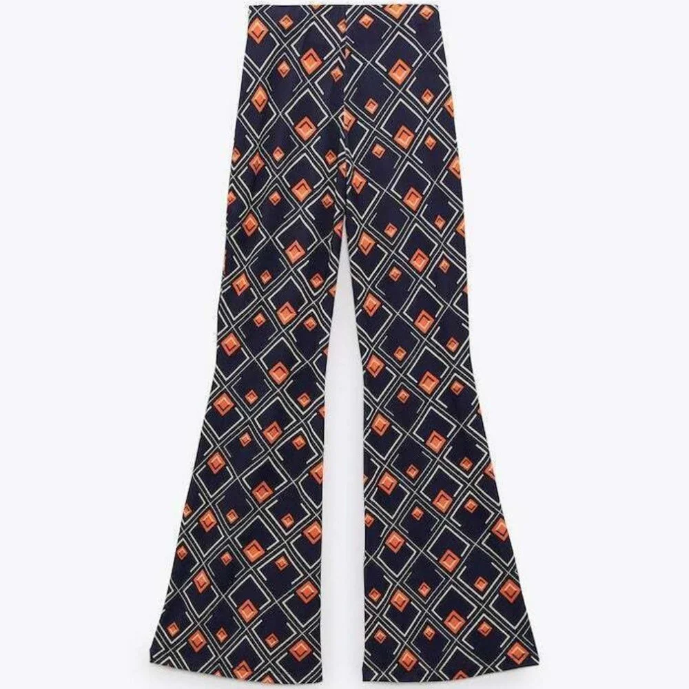 Zara Geometric Diamond Print Tunic 2 Pc Pants Set